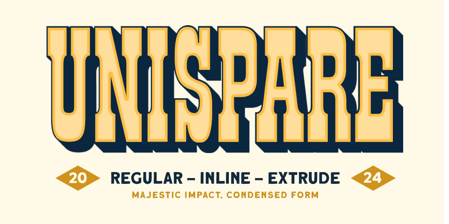 Unispare Font preview