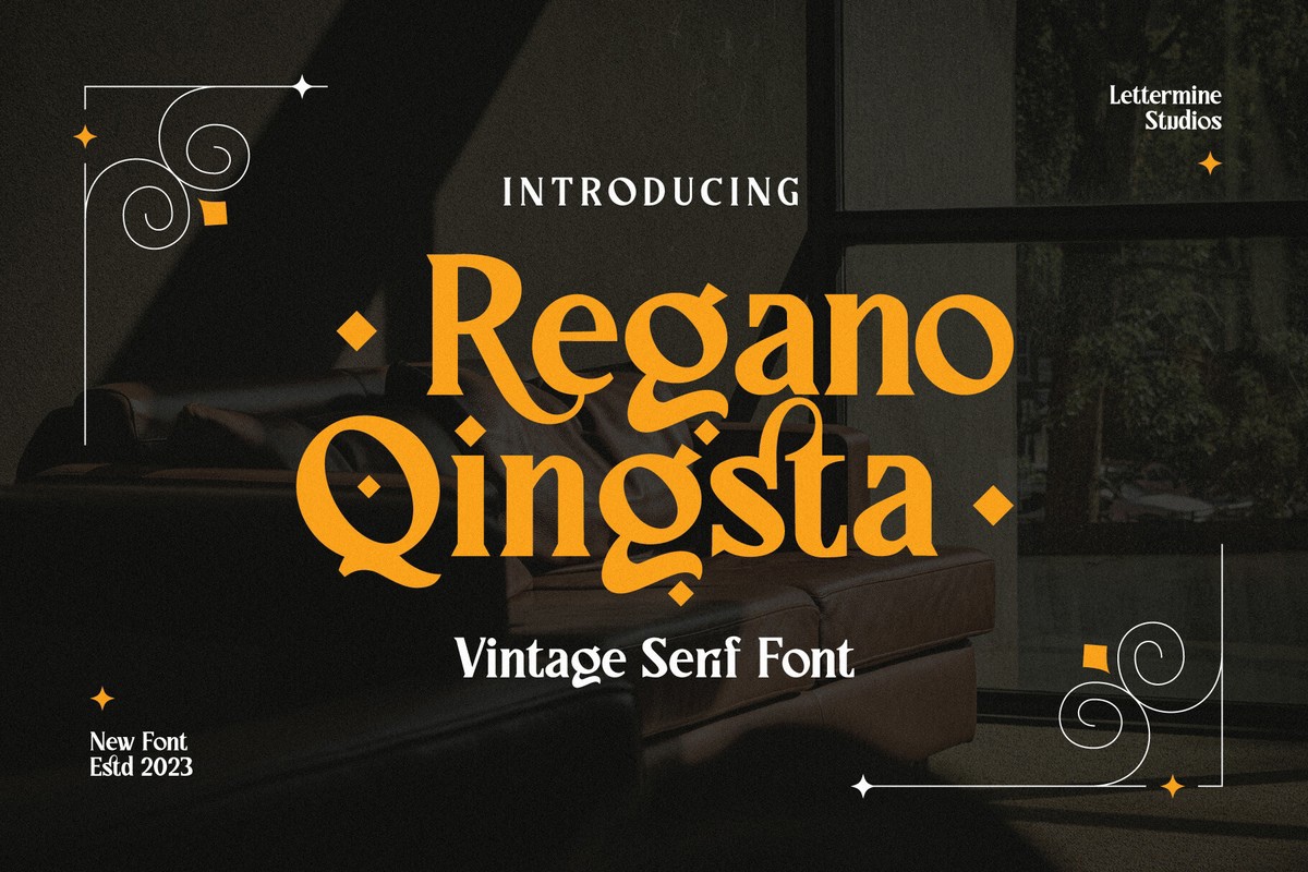 Regano Qingsta Regular Font preview