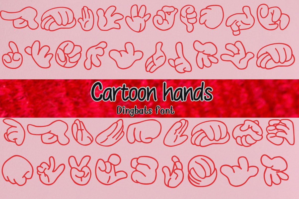 Cartoon Hands Font preview