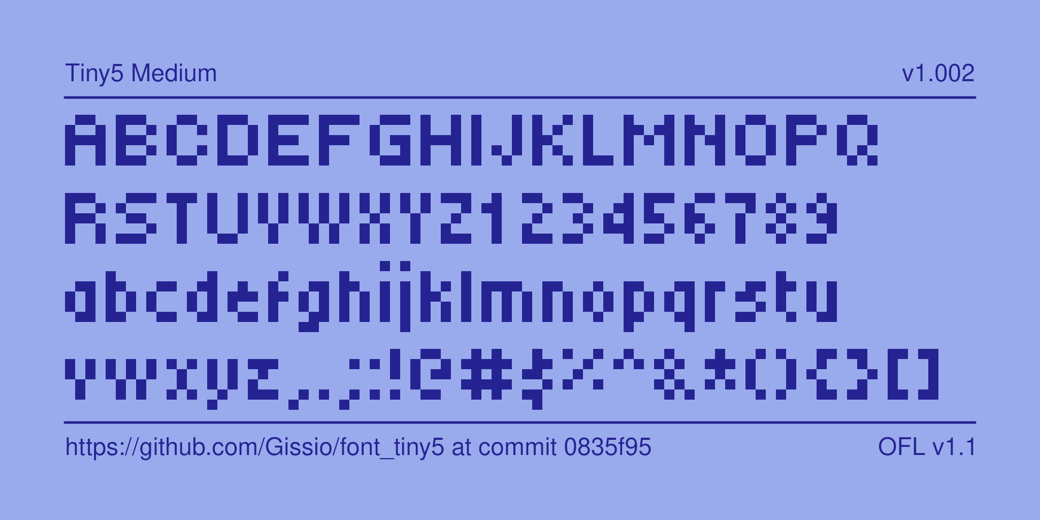 Tiny5 Regular Font preview