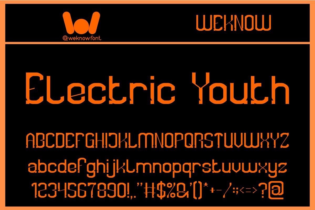 Electric Youth Font preview