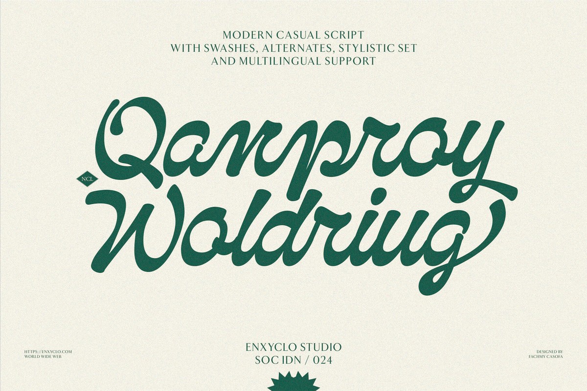 NCL Qanproy Woldriug Font preview