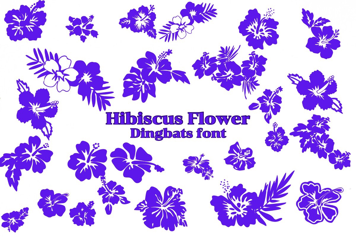 Hibiscus Flower Font preview