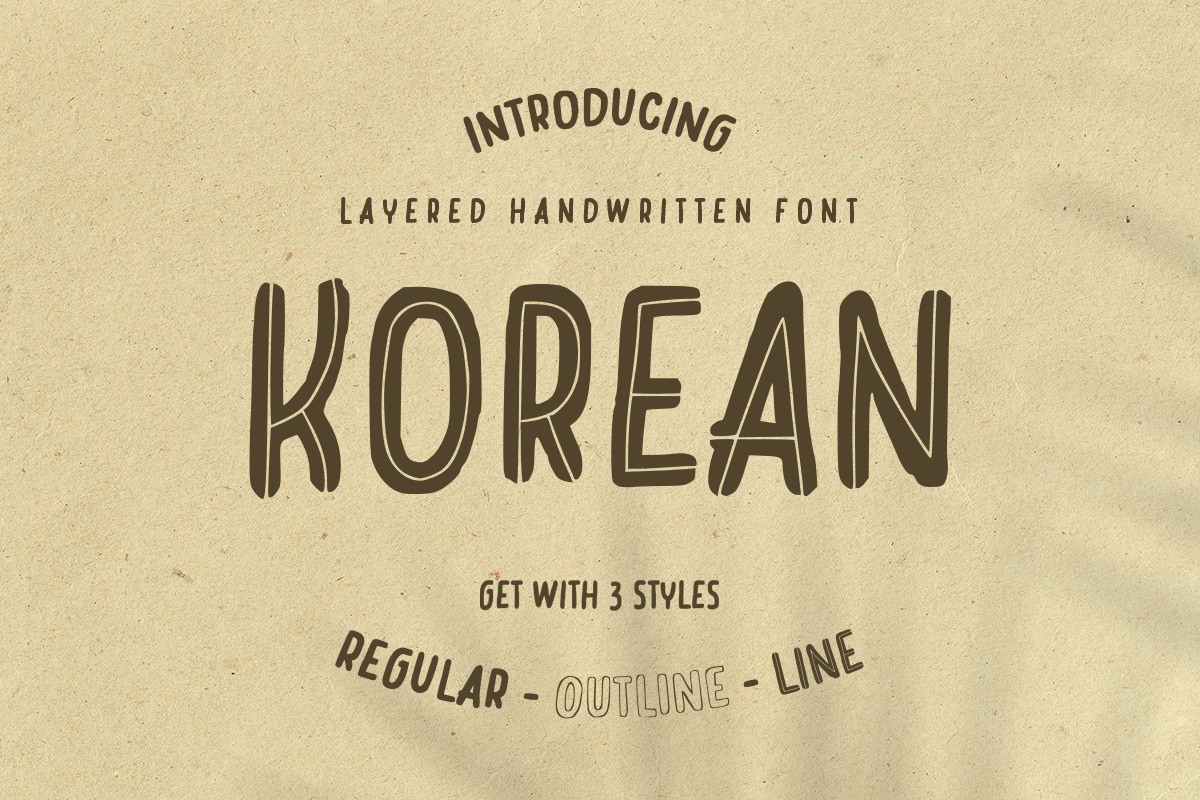 Korean Outline Font preview