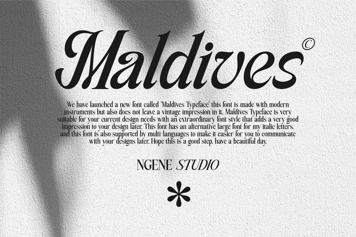 Maldives Alt Italic Font preview