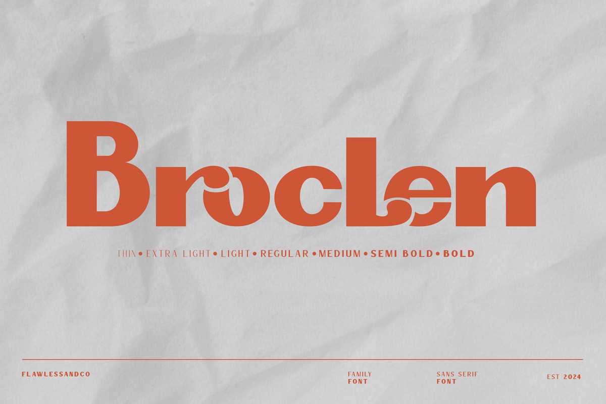 Broclen Font preview