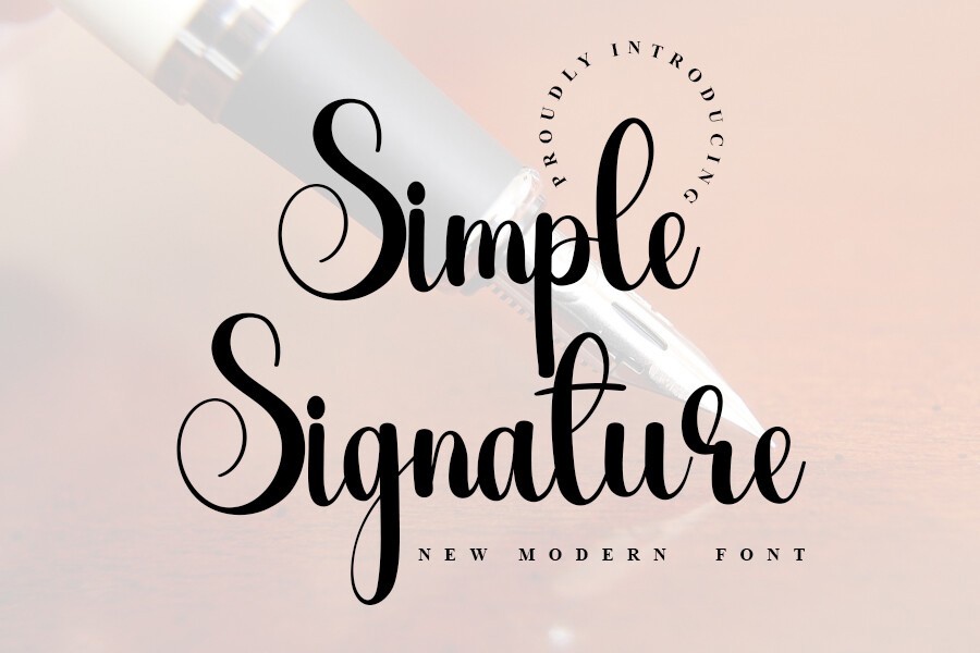 Simple Signature Regular Font preview