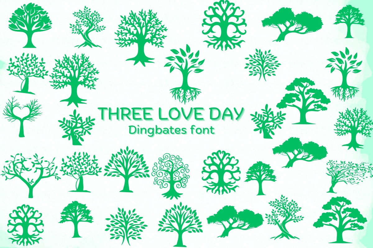 Tree Love Day Regular Font preview