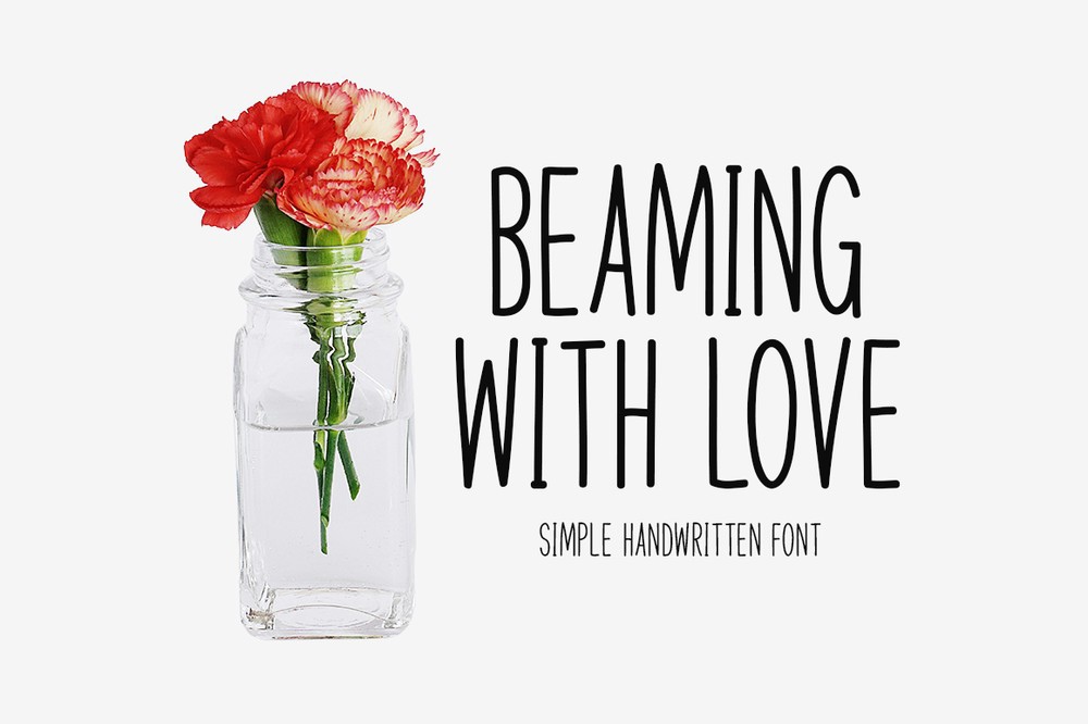 Beaming with Love Font preview