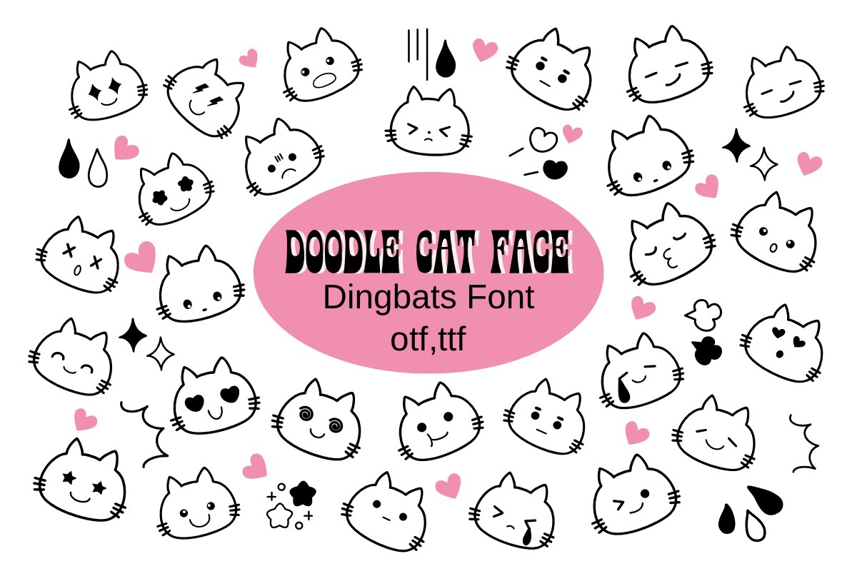 Doodle Cat Face Font preview