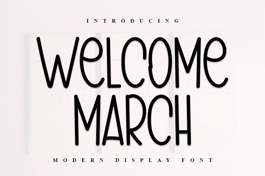Welcome March Font preview