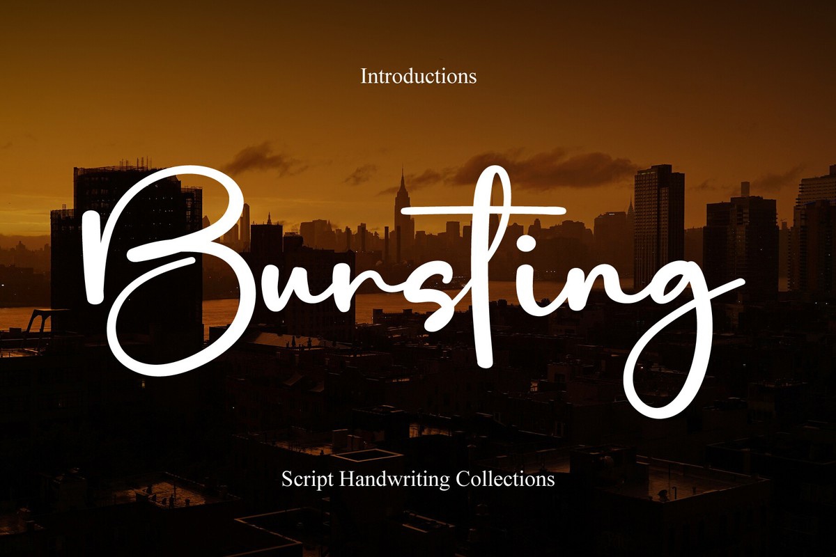 Bursting Font preview