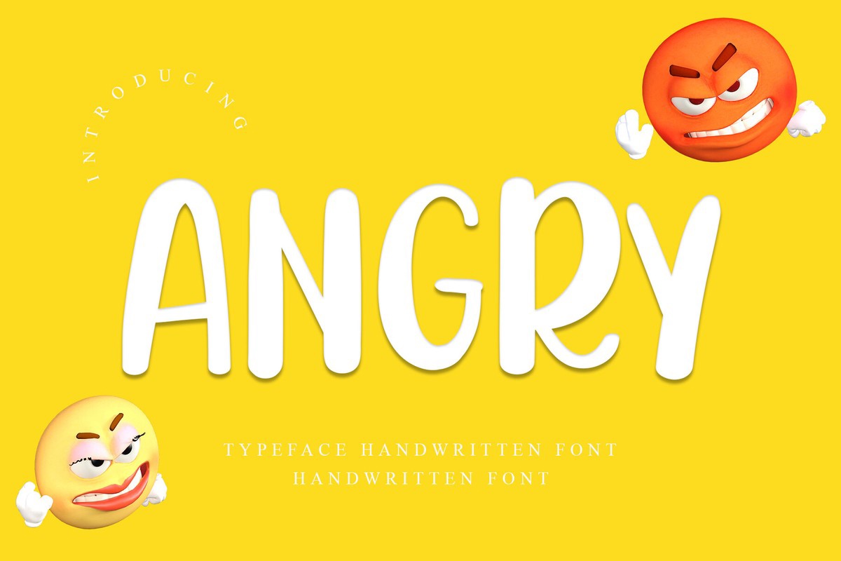 Angry Regular Font preview