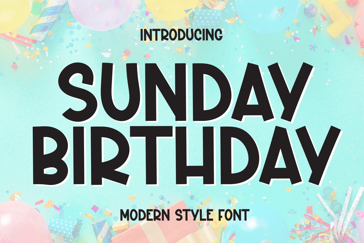 Sunday Birthday Font preview