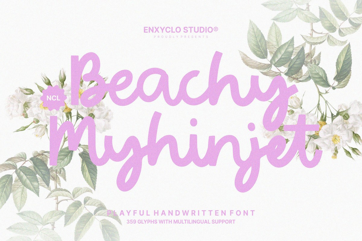 NCL Beachy Myhinjet Font preview