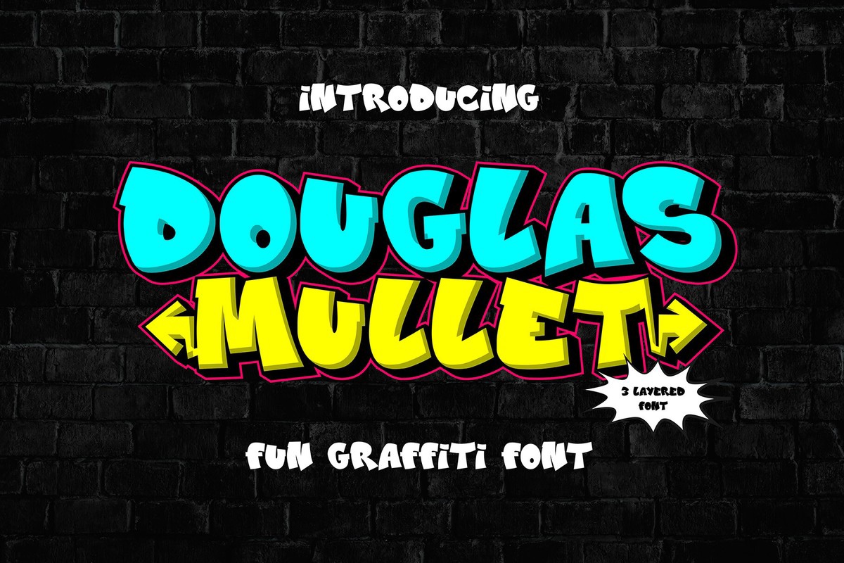 Douglas Mullet Font preview