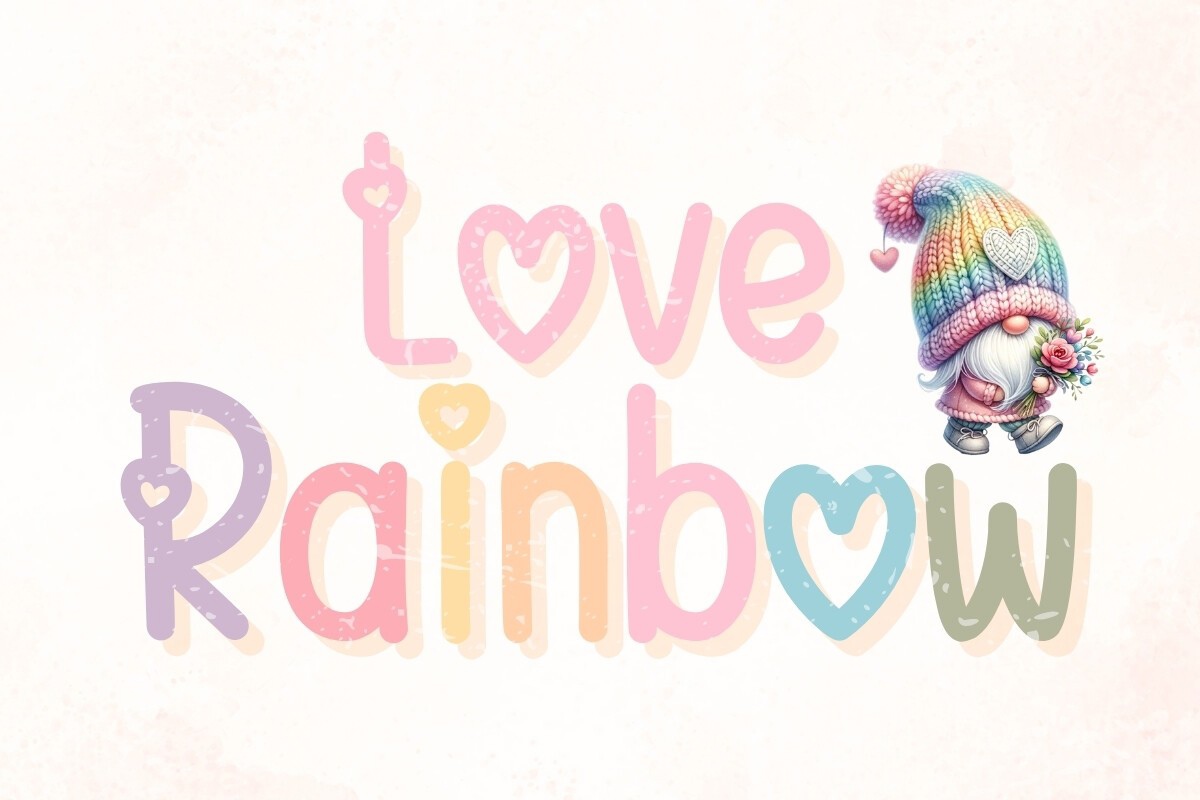 Love Rainbow Font preview