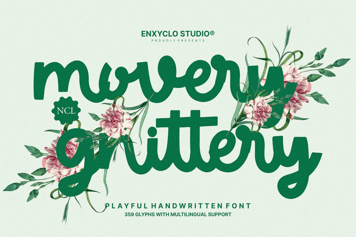 Movery Gnittery Font preview