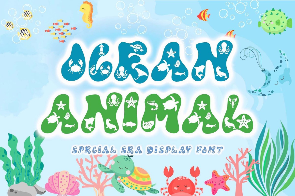 Ocean Animal Regular Font preview