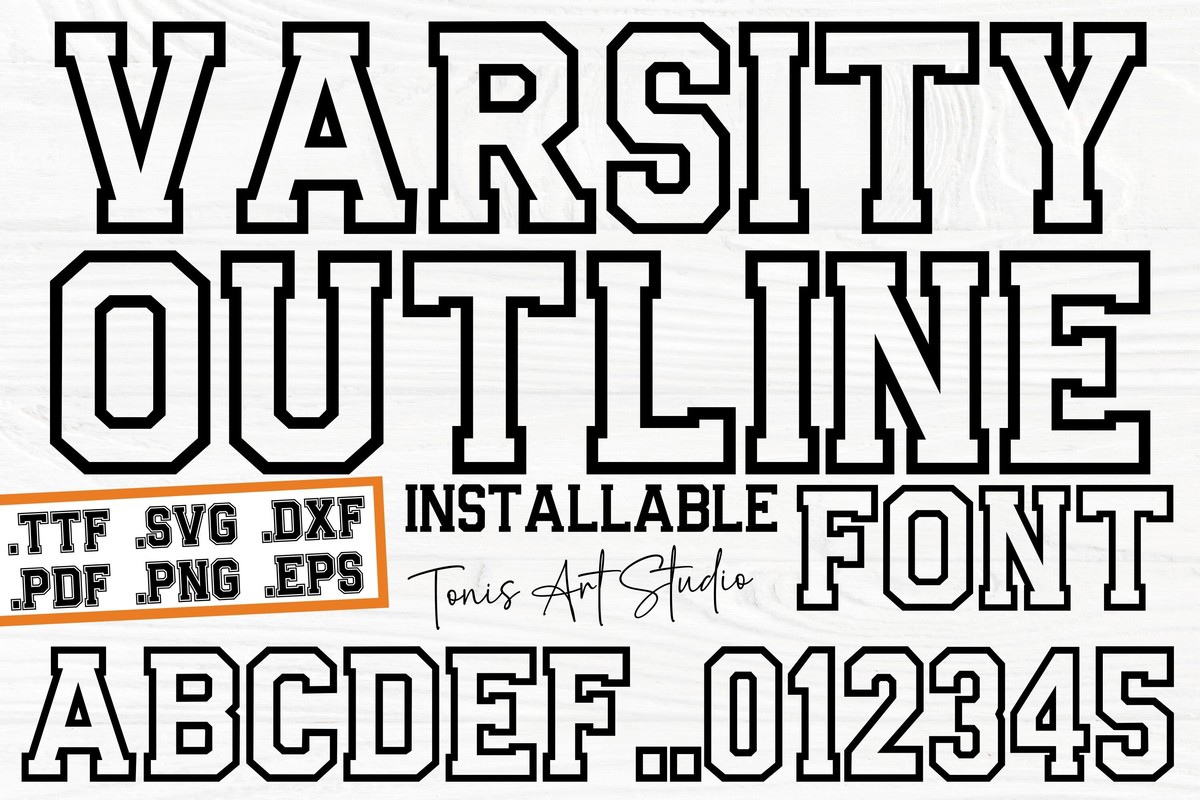 AB Varsity Outline Font preview