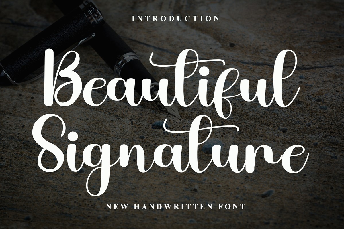 Beautiful Signature Font preview