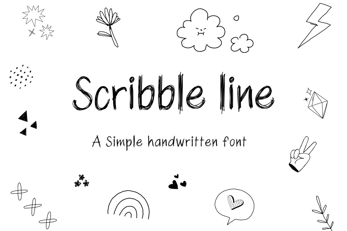 Scribble Line Regular Font preview