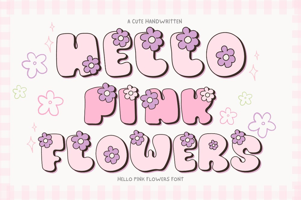 Hello Pink Flowers Font preview