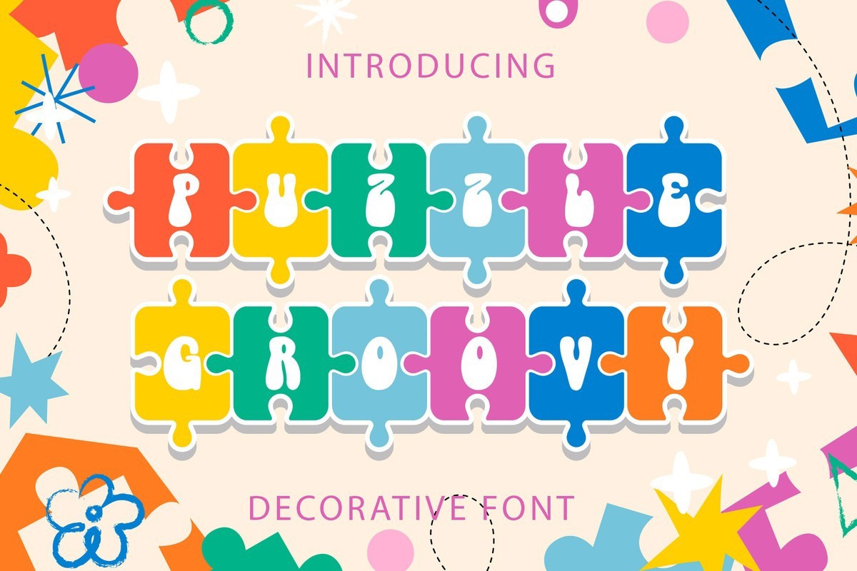 Puzzle Groovy Regular Font preview