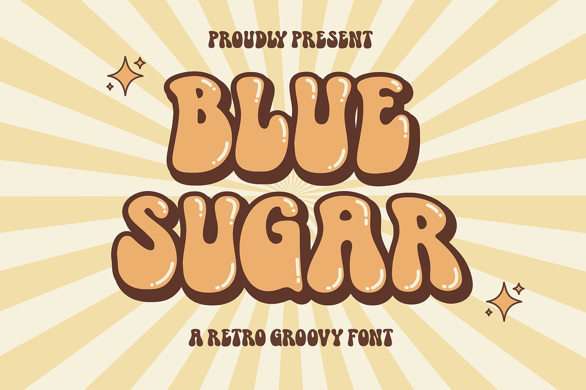 Blue Sugar Groovy Regular Font preview