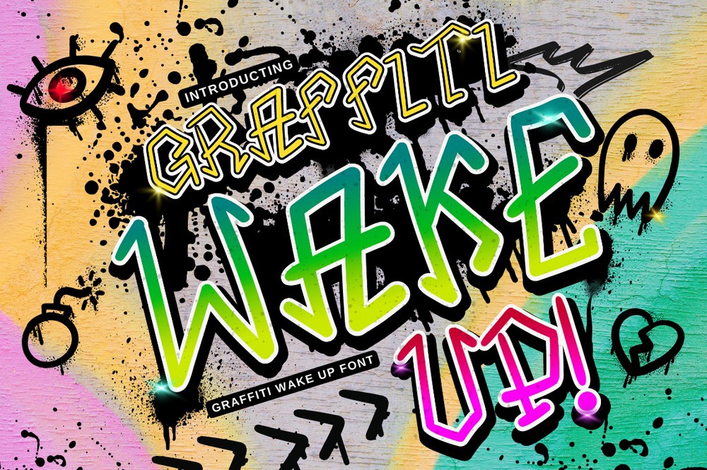 Graffiti Wake Up Font preview