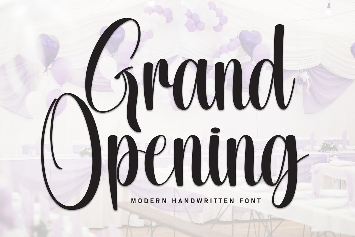 Grand Opening Font preview