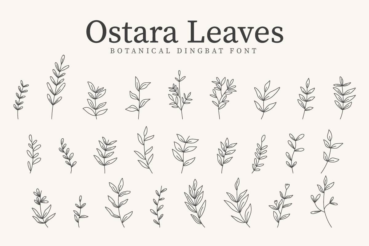 Ostara Leaves Font preview