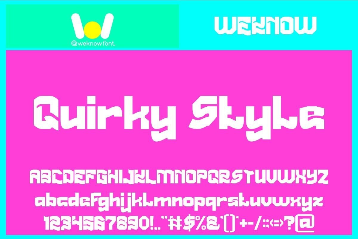 Quirky Style Font preview