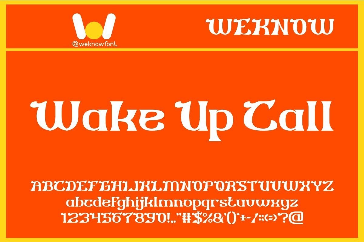 Wake Up Call Bold Font preview