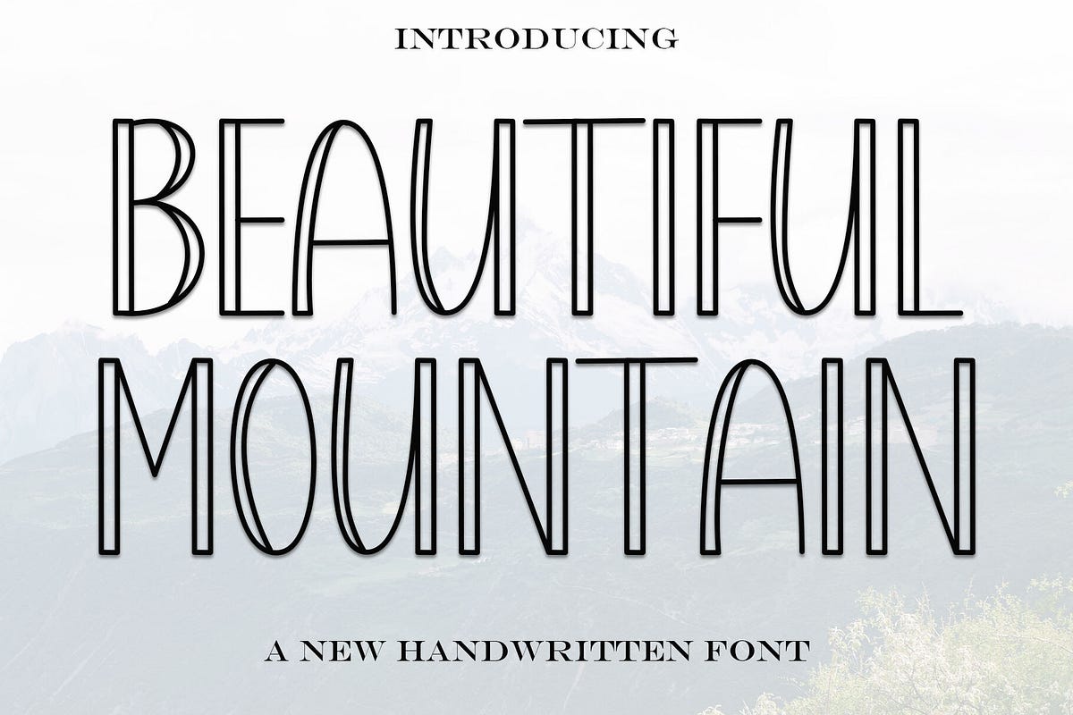 Beautiful Mountain Font preview