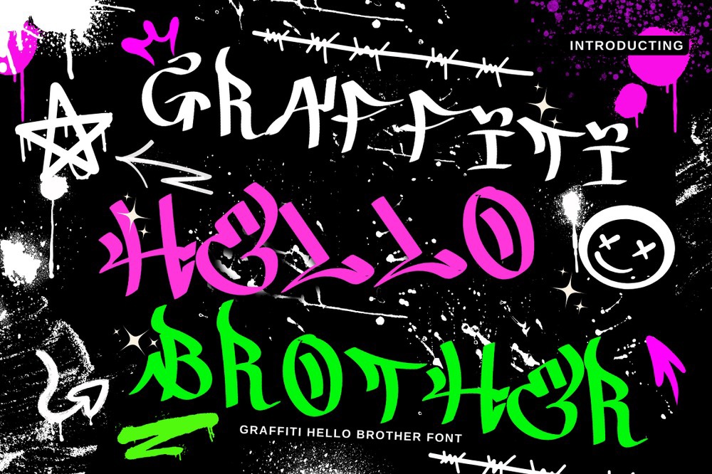 Graffiti Hello Brother Font preview