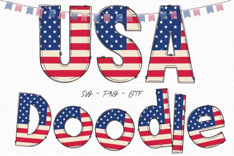 USA Doodle Font preview