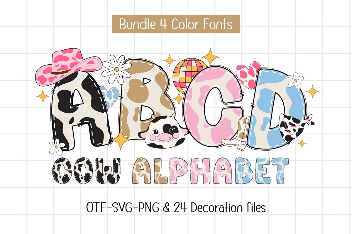 Cow Alphabet Font preview