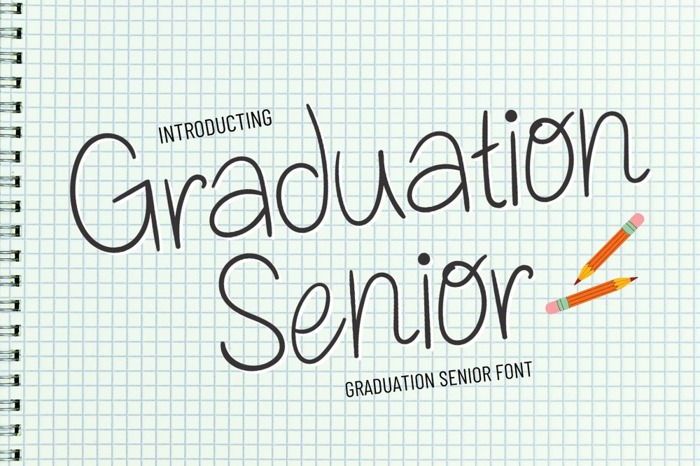 Graduation Senior Font preview