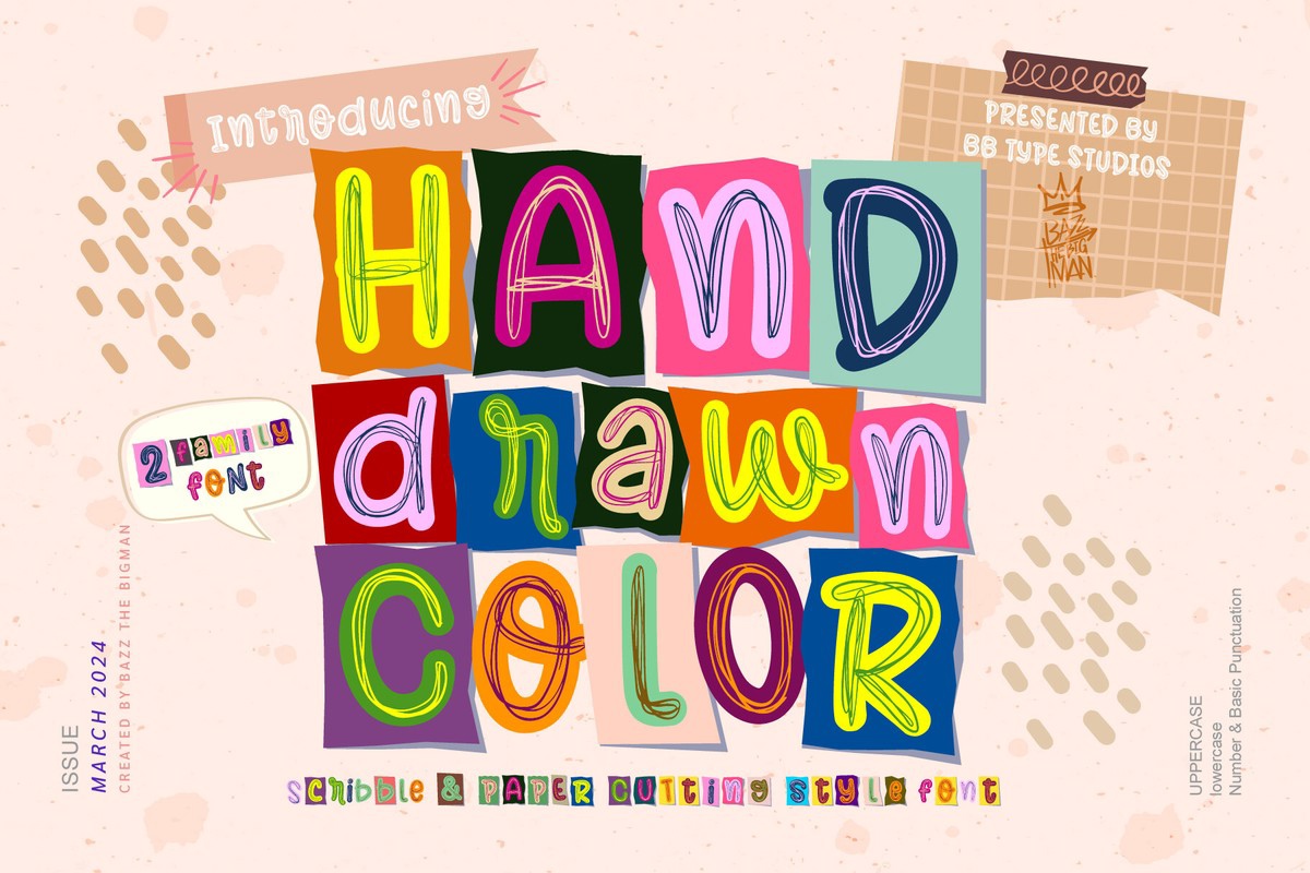 Hand Drawn Color Font preview