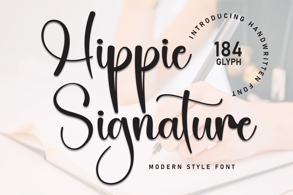 Hippie Signature Regular Font preview