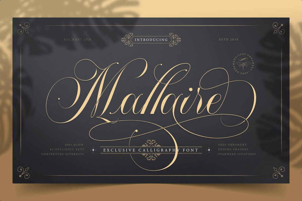 Mallaire Calligraphy Calligraphy Font preview