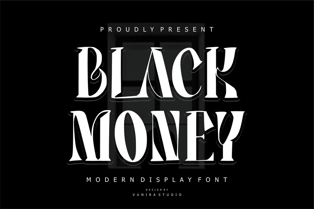 Black Money Regular Font preview