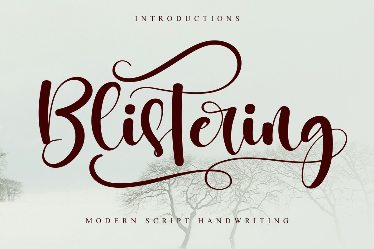 Blistering Font preview
