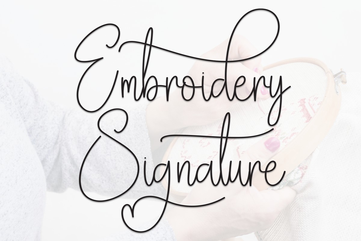 Embroidery Signature Regular Font preview