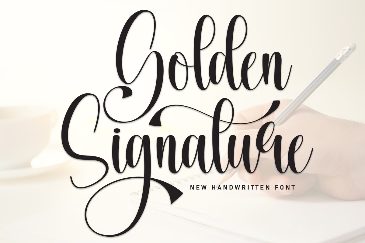 Golden Signature Font preview