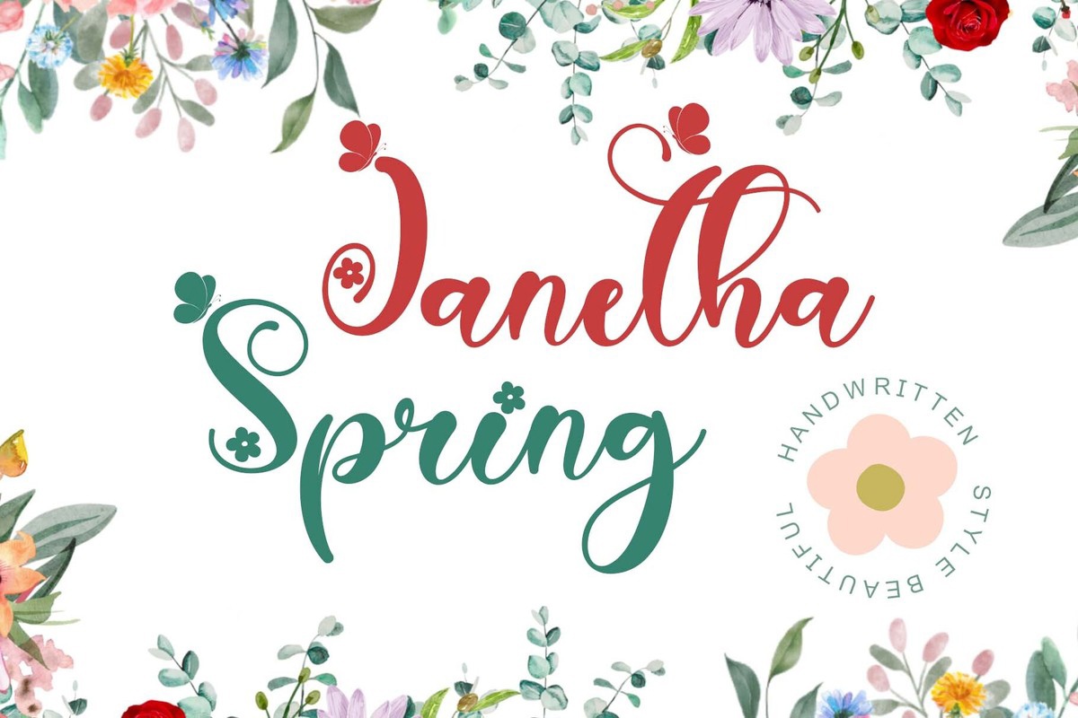 Janetha Spring Font preview