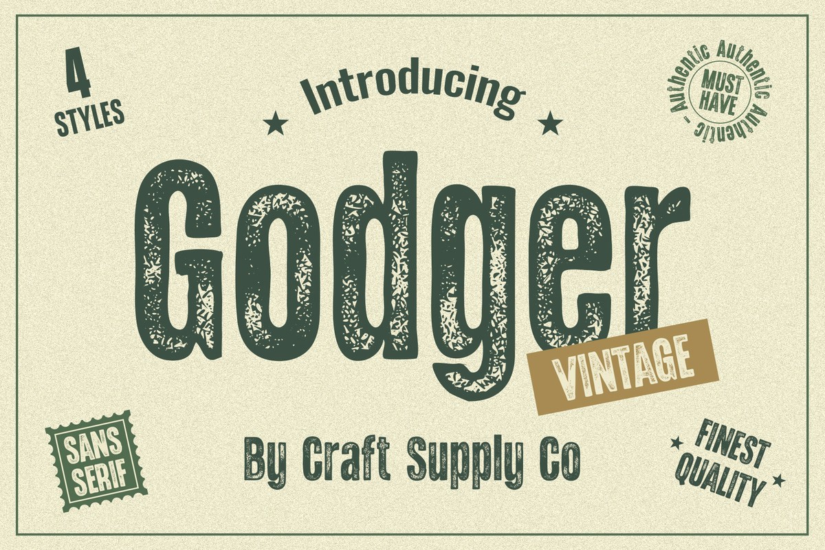 Godger Vintage Font preview