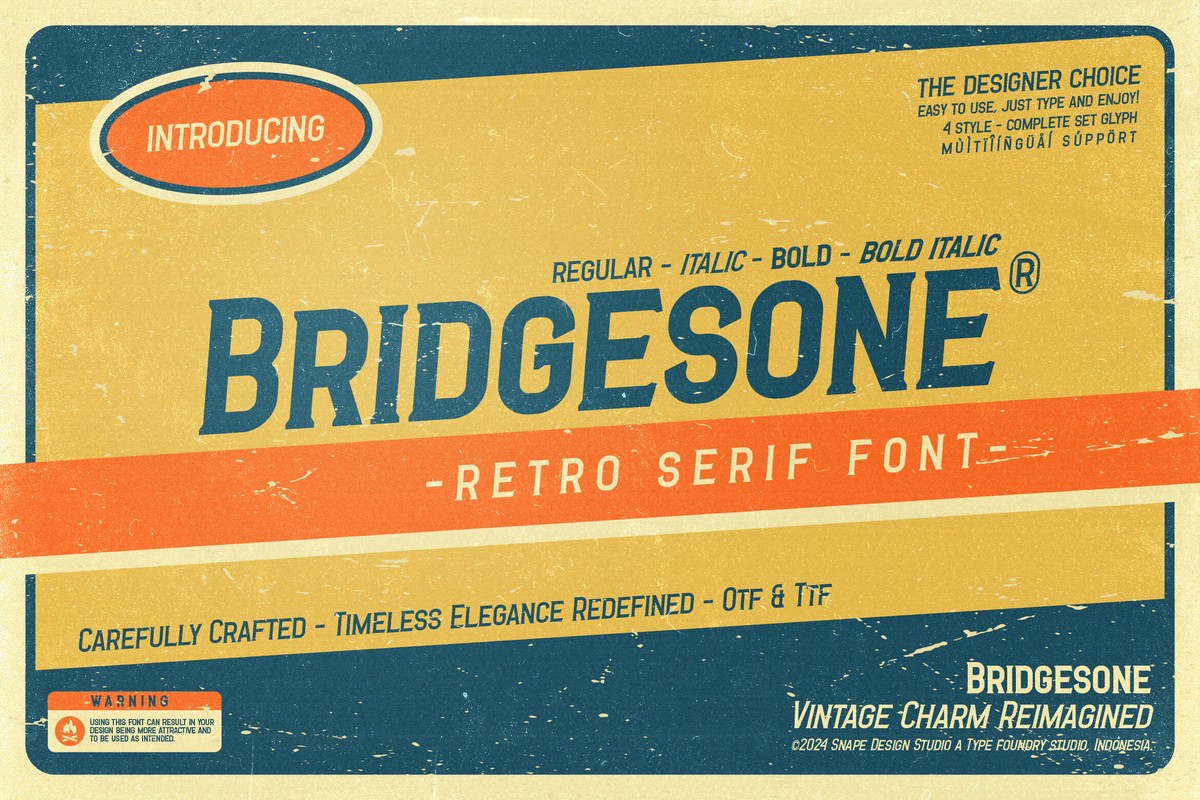 Bridgesone Font preview