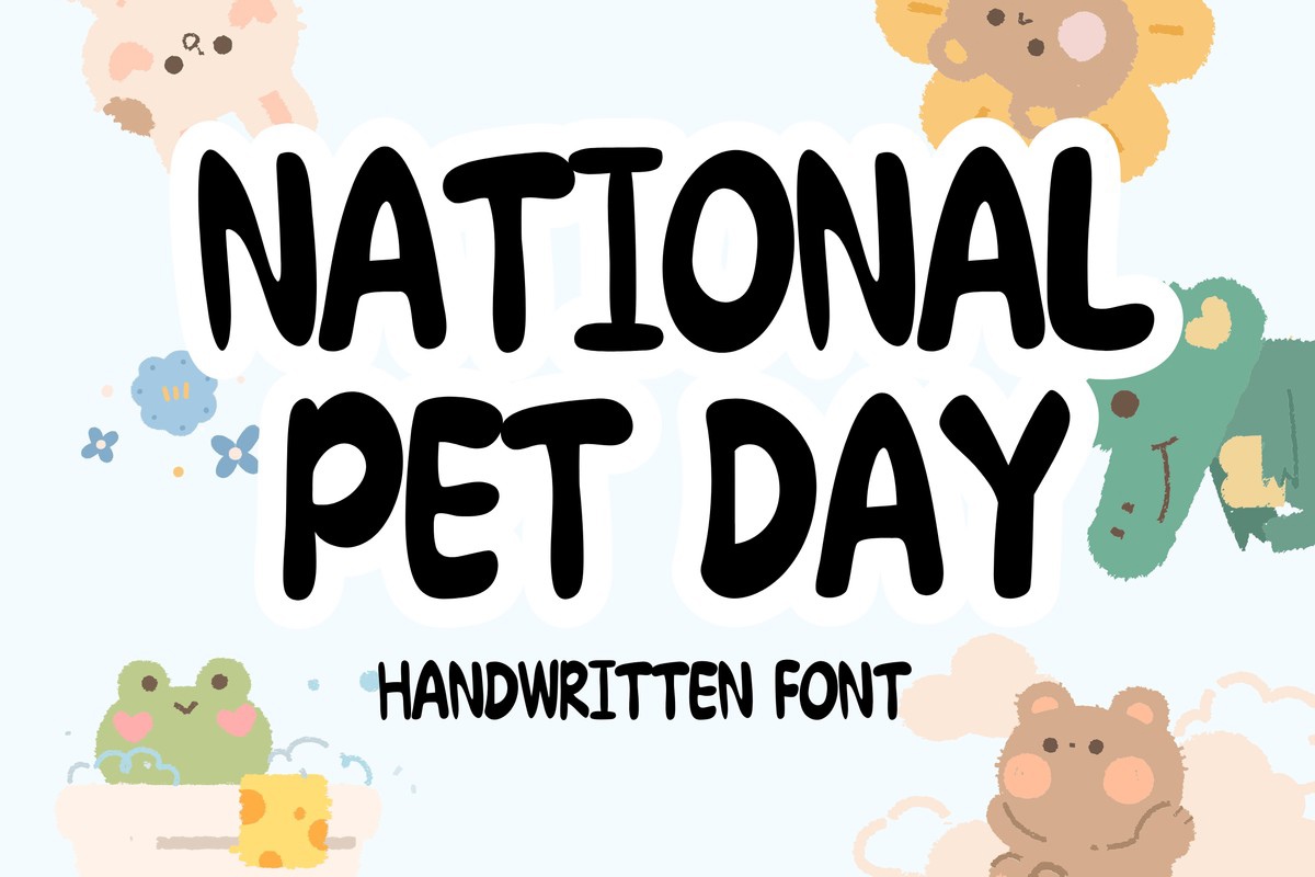 National Pet Day Font preview